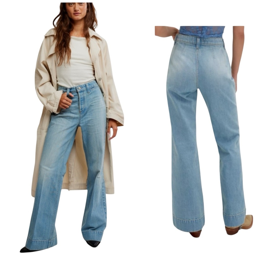 NWT FREE PEOPLE CERINE RELAXED BOOTCUT DENIM SIZE 25